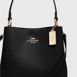 Black Coach Town Bucket Bag (regular size)